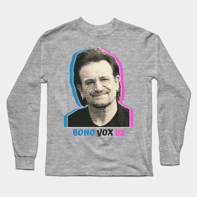Bono Vox U2 Retro Long Sleeve T-Shirt by Katab_Marbun